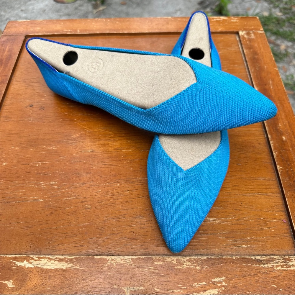 Rothy’s The Point Size 9 Discontinued Peacock Blue Like New Barely Worn